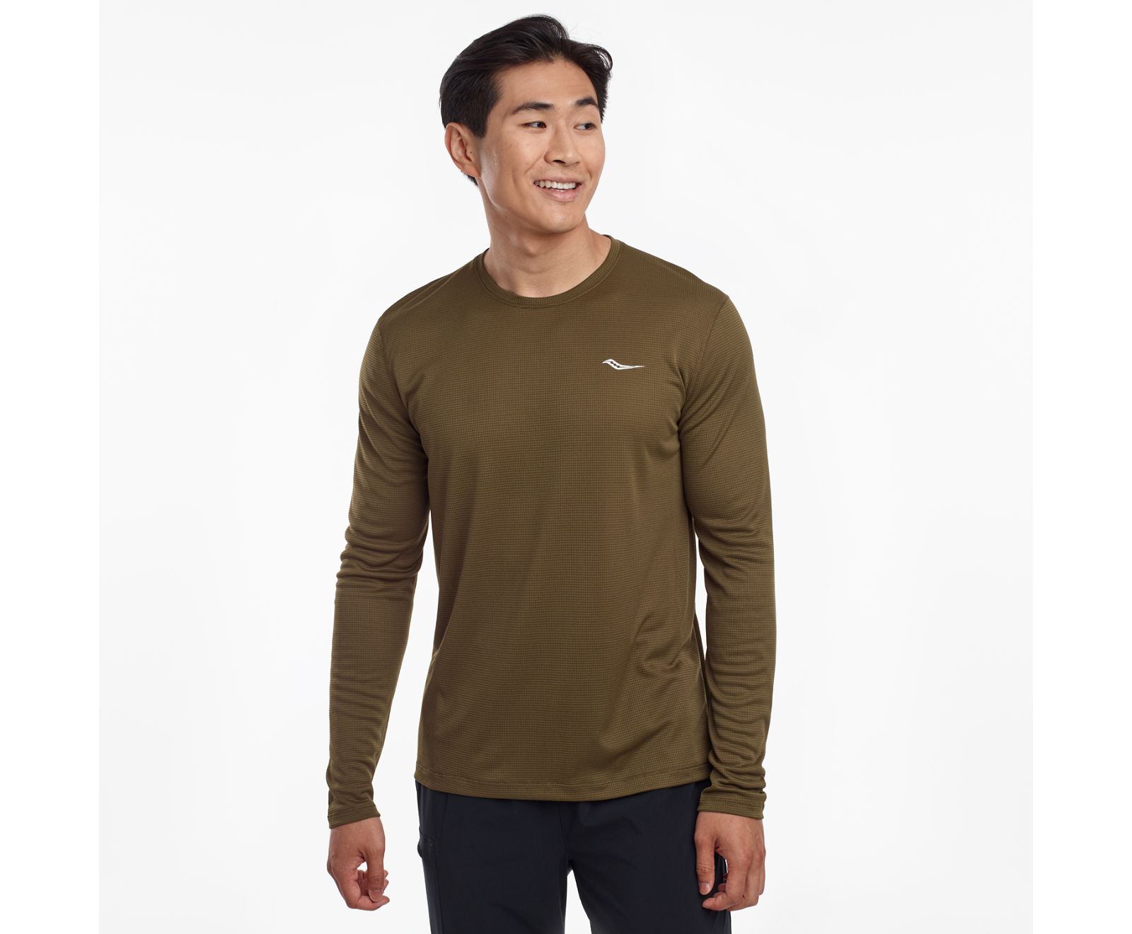 Saucony Stopwatch Long Sleeve Men's Shirts Dark Olive | AU 635AHKP